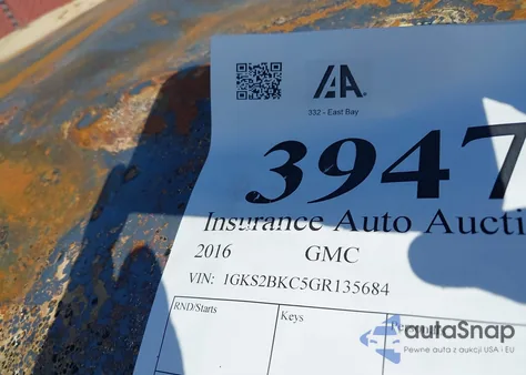 2016 GMC Yukon Slt z USA, uszkodzony, nr VIN 1GKS2BKC5GR135684